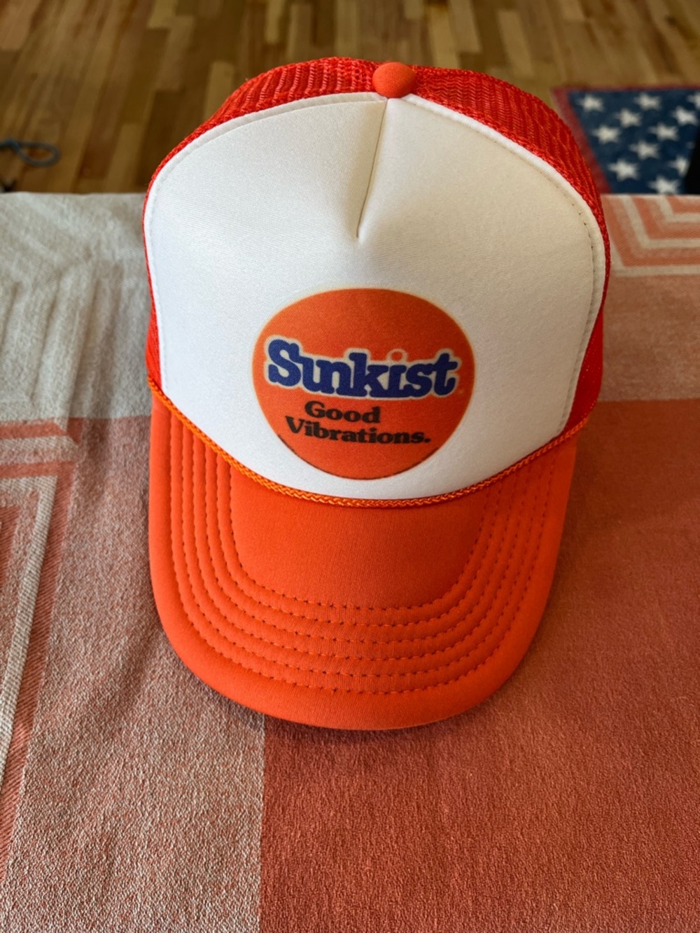 Vintage Sunkist Orange & White Trucker Hat